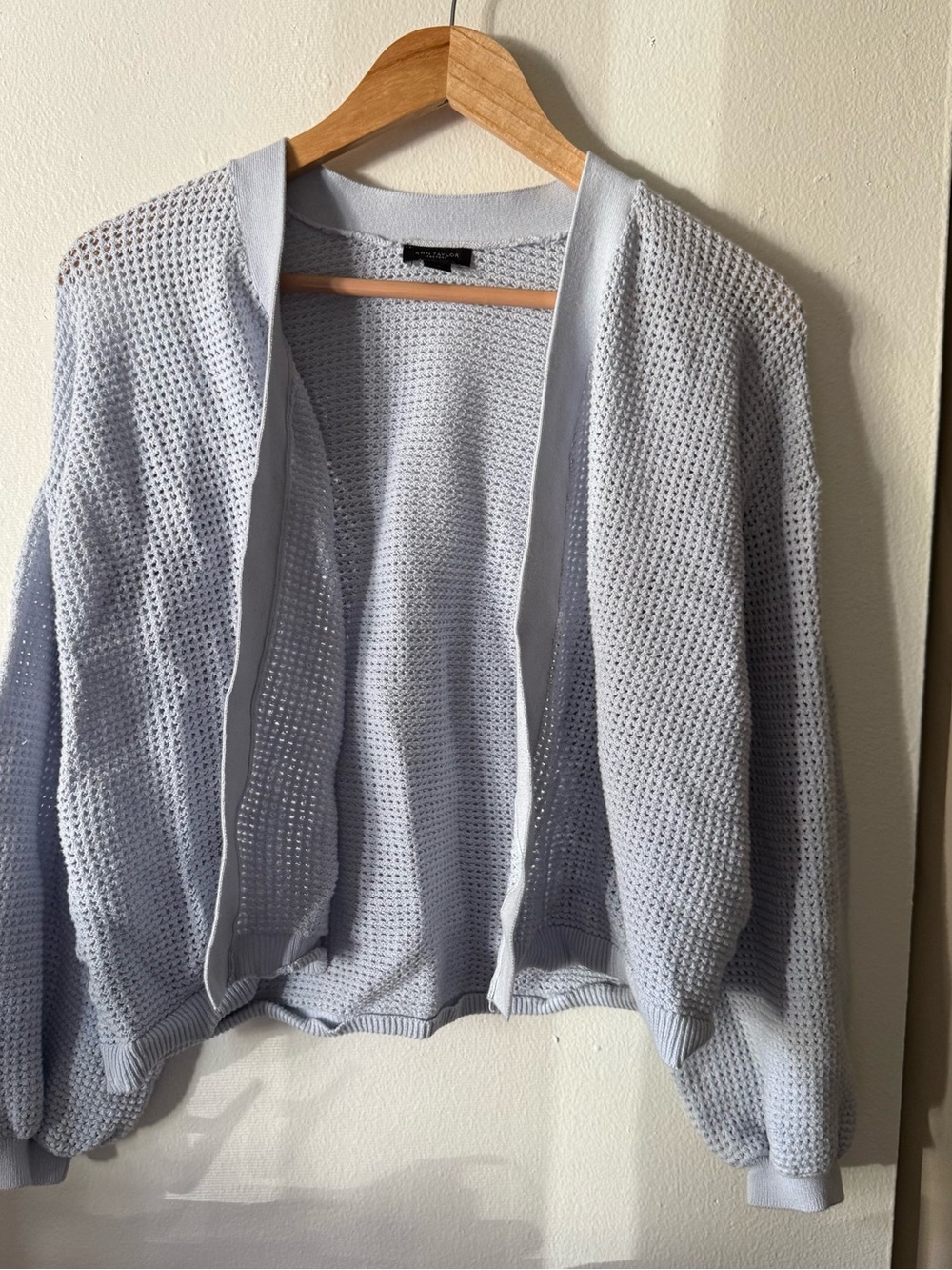 Ann Taylor Light Blue Open-Weave Cardigan